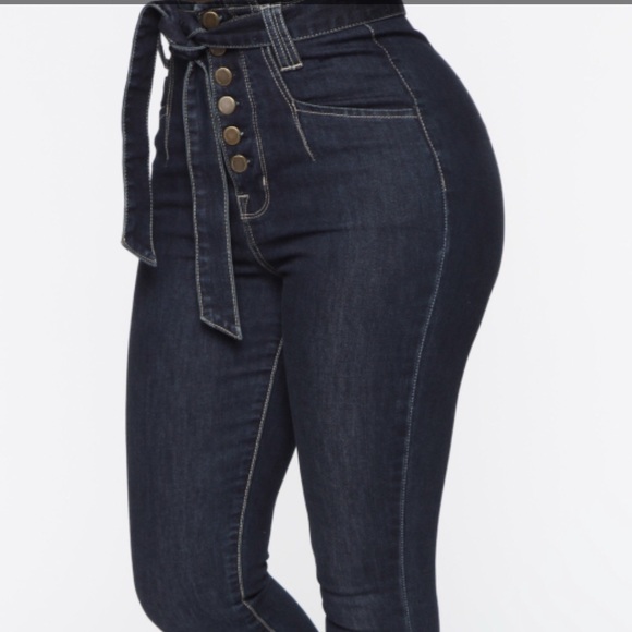 Can’t Tie Me Down High Rise Jeans-Dark Denim - Picture 1 of 4